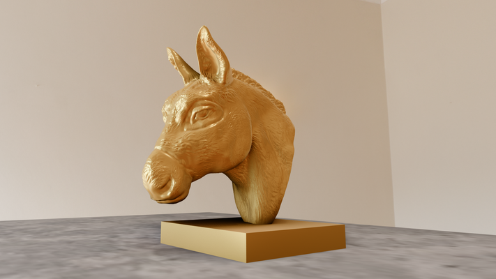 burro cabeza busto estatua 3d impresión stl expediente arte granja selva safari miniatura mesa animales escultura pared decoración 3d print model - Mito3D