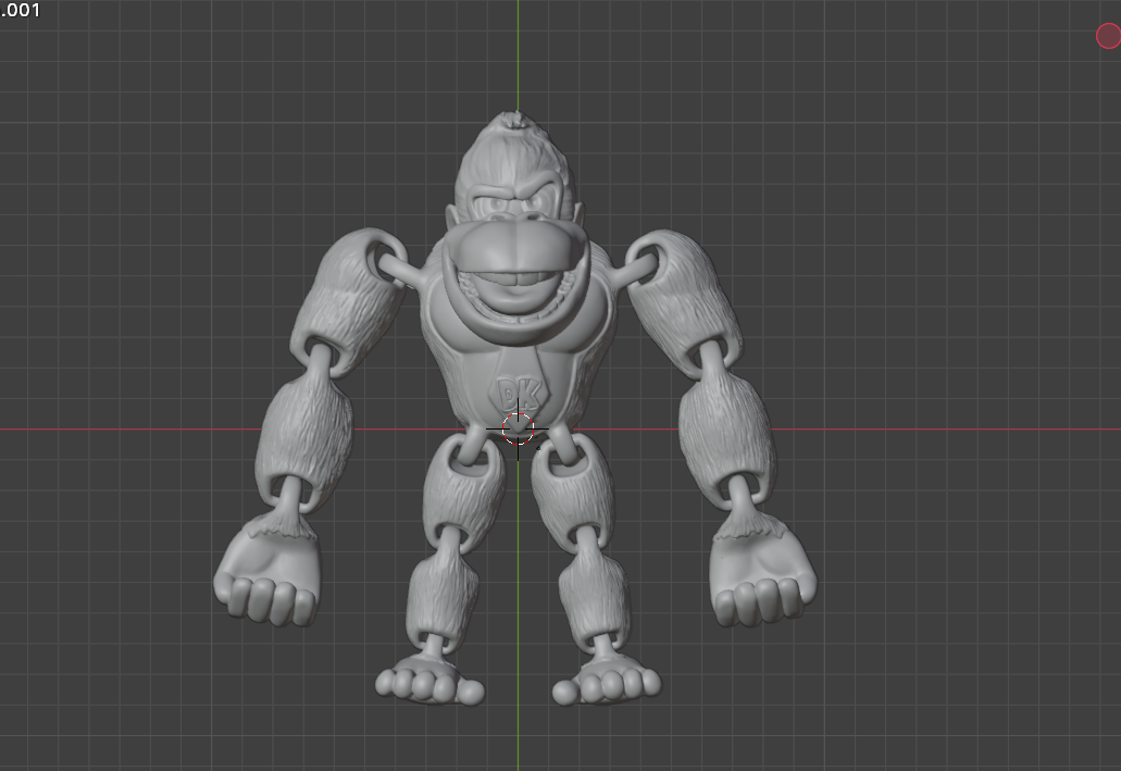 donkey kong game flexi articulado articulate articulated racing diddy monkey 3D print model - Mito3D