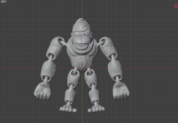 donkey kong game flexi articulado articulate articulated racing diddy monkey 3d print model - Mito3D