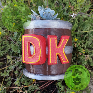 donkey kong barrel planter Home diddy flowerpot 3d print model - Mito3D