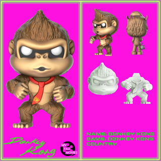 âne kong pays Douane art funko pop Jeux jeu nintendo super fracasser bros Donkey Kong 3d print model - Mito3D