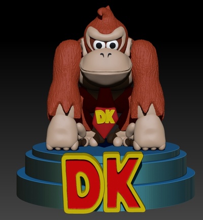 asino kong nazione gioco snes scimmia dk retrò 3d print model - Mito3D