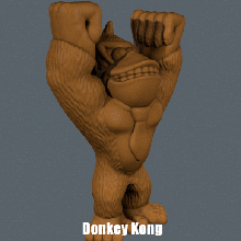 donkey kong fácil de impresión ningún apoyo art el mono supportless nintendo escultura modelo juego figura dibujos animados la animación 3d print model - Mito3D