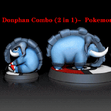 Donphan kombo 2 1 pok pazartesi heykelcik 3d Yazdır model pokemon nintendo anime şekil oyuncak 3d print model - Mito3D