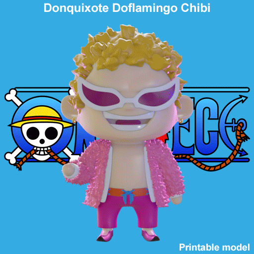 donquixote doflamingo - one piece toy luffy akuma mi chibi miniatures printable print logia paramecia zoan collection anime manga funko pop man character cartoon figures 3D print model - Mito3D