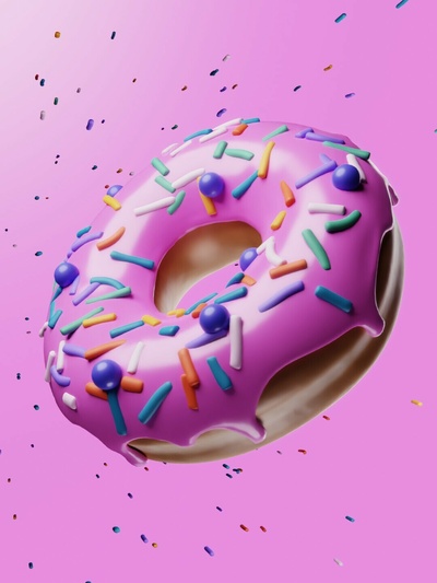 donut eat food sugar desert decoration tea time 3d print model - Mito3D