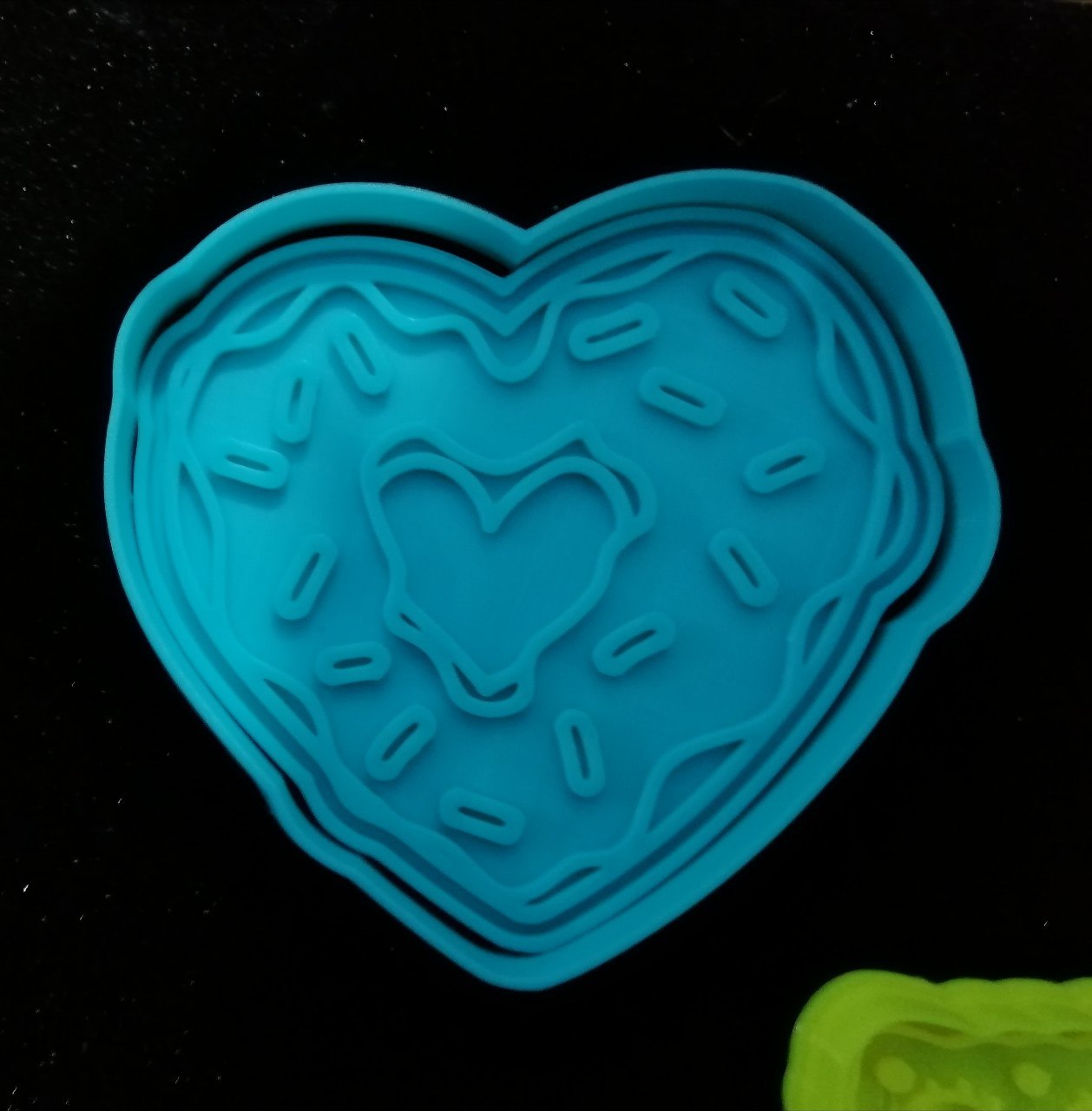 rosquinha coração biscoito cortador doar amar biscoitos 3D print model - Mito3D