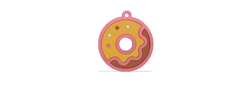 donut keychain pendant key ring donate homer 3d print model - Mito3D