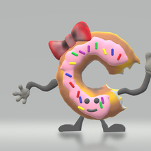 donut monster fun cake art food beverages 3d print model - Mito3D