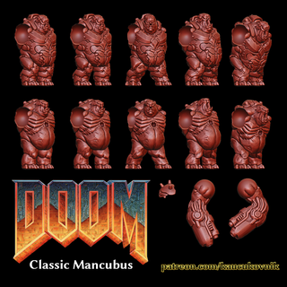 doom - classic mancubus eternal demon brute fat fatso cyber industrial 3d print model - Mito3D