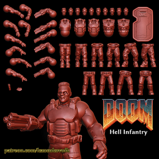 doom - hell infantry eternal Game troops soldiers armor guns possessed zombie demonic tactical 3d print model - Mito3D