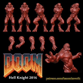 doom - hell knight 2016 demon baron 3d print model - Mito3D