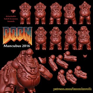 doom - mancubus 2016 demon brute fat fatso cyber industrial hell 3d print model - Mito3D