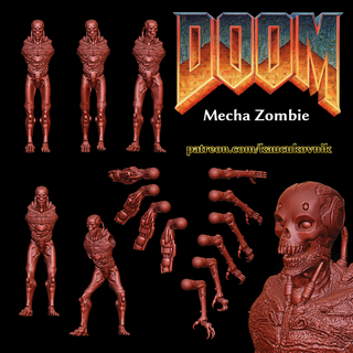 doom - mecha zombie eternal hell demon undead cyborg claws terminator machine 3d print model - Mito3D