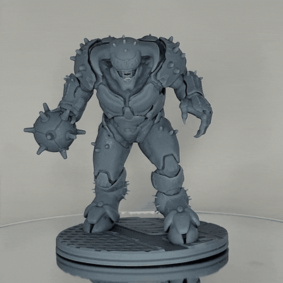 doom eternal armored baron statue high poly presupported game doometernal doom2016 uac angel demon videogame miniature tabletop 3dprint 3d print model - Mito3D