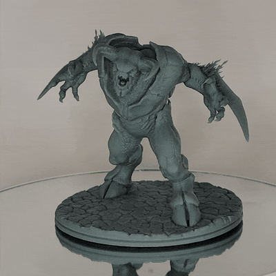 doom eternal fireborne baron statue high poly presupported game doometernal doom2016 uac angel demon videogame miniature tabletop 3dprint 3d print model - Mito3D