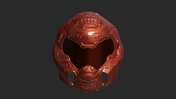 doom eternal helmet helmet printable print stl print art toy strikeball cosplay printing 3d  3d print model - Mito3D