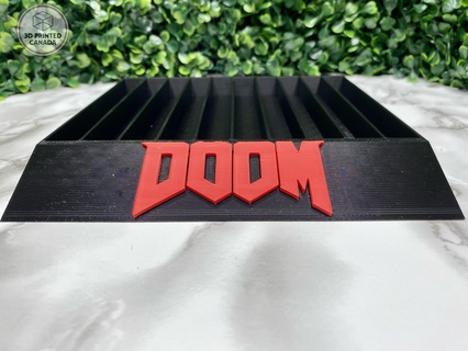 doom playstation game holder disc case gaming accessories organizer first-person shooter merchandise gear storage collection display art setup video console stand room decor controller rack actio 3d print model - Mito3D