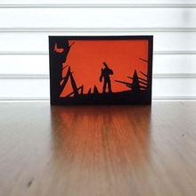 doom silhouette art game 4 easy gaming gift support wargaming 3d print model - Mito3D