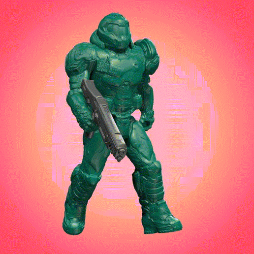 doom slayer 2016 articulated print-in-place game hell hellwalker action figure cacodemon 3D print model - Mito3D