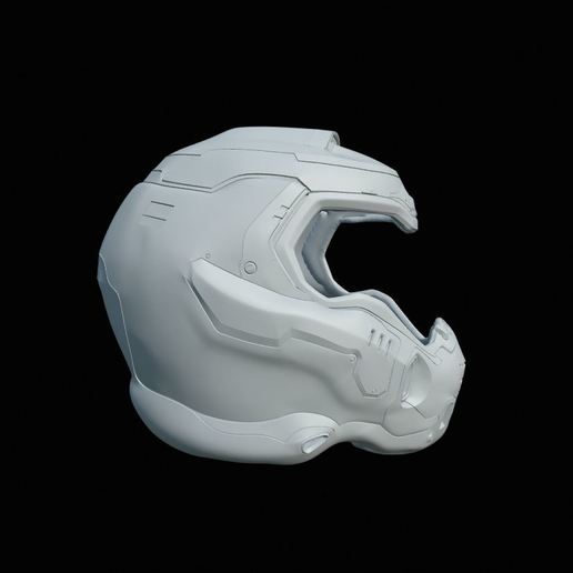 doom slayer capacete jogo cosplay máscara 3D print model - Mito3D