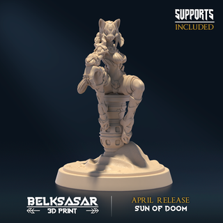 doomclaws c bastet claws catwoman cat woman girl female beautiful board boardgames fantasy detailed dnd 32mm cleopatra pharaoh anubis pyramids mythological egypt 3d print model - Mito3D