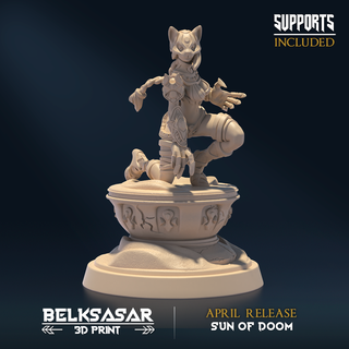 doomclaws bastet claws catwoman cat woman girl female beautiful board boardgames fantasy detailed dnd 32mm cleopatra pharaoh anubis pyramids mythological egypt 3d print model - Mito3D