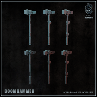 doomhammer Game wargame wargames war hammer doomslayer scifi space doom weapon 3d print model - Mito3D