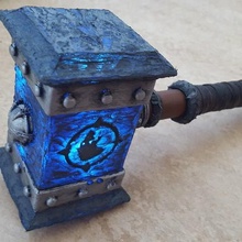 doomhammer juego props wow warcraft thrall petg led 3d print model - Mito3D