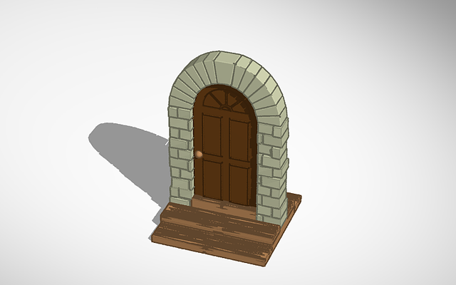 door house figure model medieval toy architecture decor gate lantern 3d print model - Mito3D