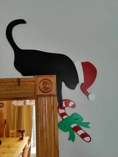 porta telaio Natale gatto caramella canna arte 3d print model - Mito3D