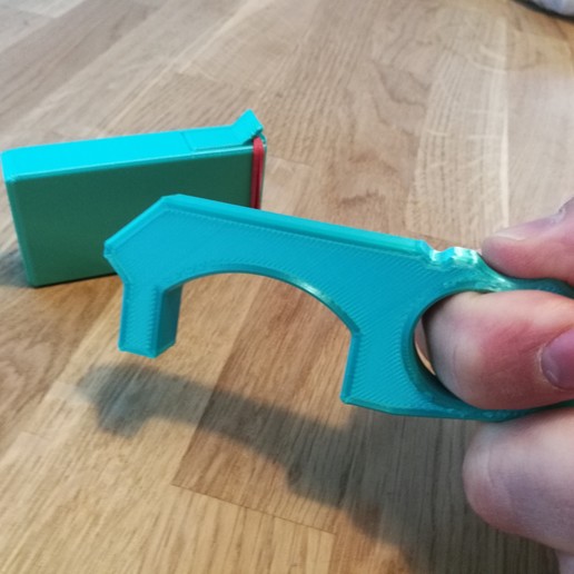 door handle button pusher housing tool push useful 3dvscovid19 3D print model - Mito3D
