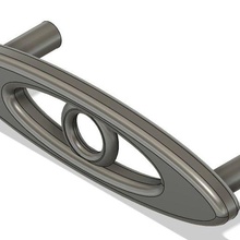door handle oval replacement_parts 3d print model - Mito3D
