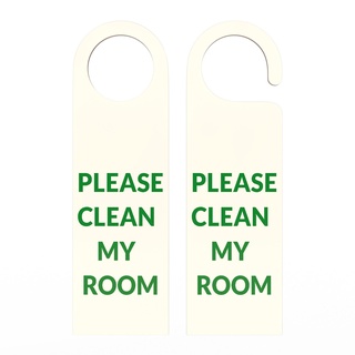 door hanger tag please clean room hotel template card hang privacy business busy entrance label lock motel private service 3d print model - Mito3D
