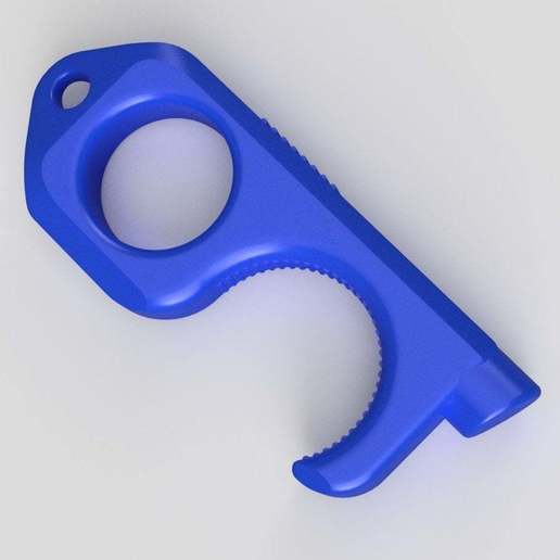 Türöffner Schlüsselanhänger Schmuck coronavirus covid covid-19 19 Tür-öffner Haken keychain keyring 3D print model - Mito3D