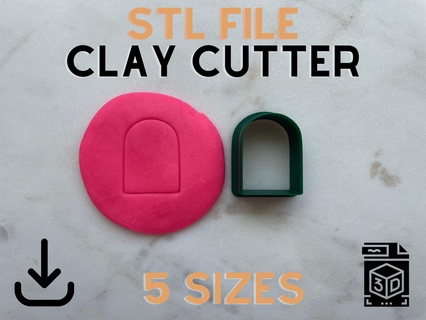 door polymer clay stud cutter 5 sizes digital stl file 3d printing organic arch jewel fashion minimalist indie triform designs 3d print model - Mito3D