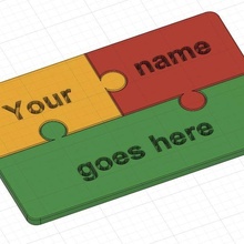 door puzzle nametag 2-6 names customisable customizable tag decor 3d print model - Mito3D