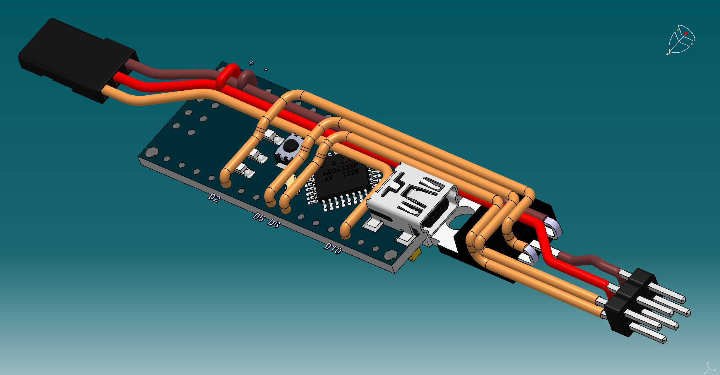 puerta secuenciador rc arduino nano retraer 5 1mm motionrc irf 540n transistor 3D print model - Mito3D