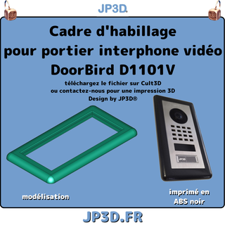 kapı kuşu d1101v video telefonu örtmek kılıf çerçeve jp3d dahili telefon kapıcı 3d print model - Mito3D