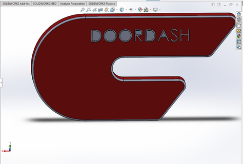 doordash logo porta macchina consegna cartello trattino dasher rosso 3d Stampa 3d print model - Mito3D