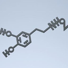 dopamine molécule c8h11no2 chimique modèle chimie 3d print model - Mito3D