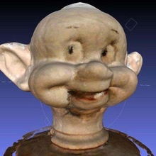 dopey scan 1 creepy dummy pointcloud spinscan ventriloquist antique disney head 3d print model - Mito3D