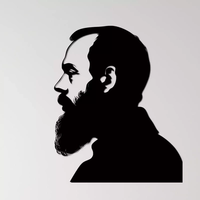 dostoyevsky wall art literary figure classic literature russian novelist philosophical themes silhouette portrait writer intellectual existentialism psychological depth genius cultural icon master profound culture iconic author 3d print model - Mito3D
