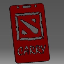 dota carry-2d badge id credit card holder gadget 3d print model - Mito3D
