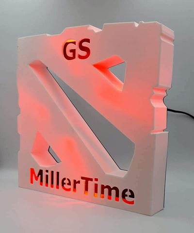 dota logotipo luz ficar pé 3d print model - Mito3D