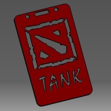 dota tank-2d badge id credit card holder gadget 3d print model - Mito3D