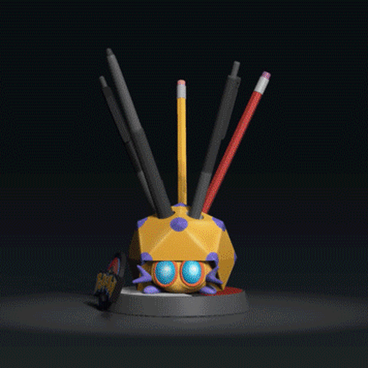punteggiatore penna wacom stilo titolare supporto versione pok lun figurina 3d Stampa modello anime figura giocattolo Pokemon nintendo bambino casa 3D print model - Mito3D