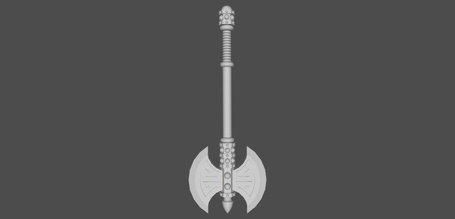 double-sided ax Game double-sided ax toy axe  3d print model - Mito3D