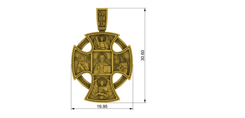 double sided ortodoxo cruzar iconos joyería joya arcángel jesús virgen maría milagro trabajador juan bautista radonezh religión incienso colgante pendiente 3d print model - Mito3D