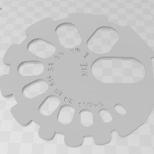 double-zero ring ruler circular 3d print model - Mito3D